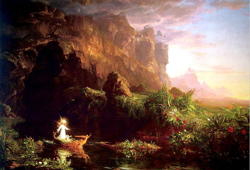Thomas Cole The Voyage of Life Childhood Norge oil painting art
